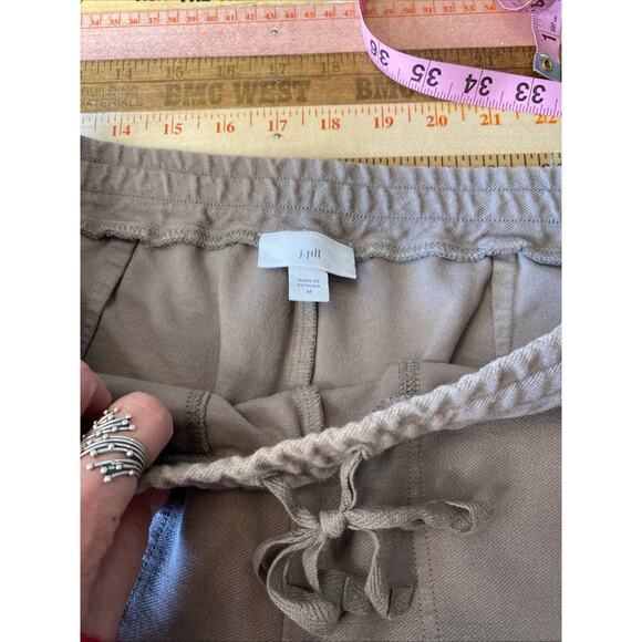 J Jill M Elastic Waist Pull On Stretch Cotton Jogger Pant Pockets Oatmeal Khaki - Picture 4 of 12